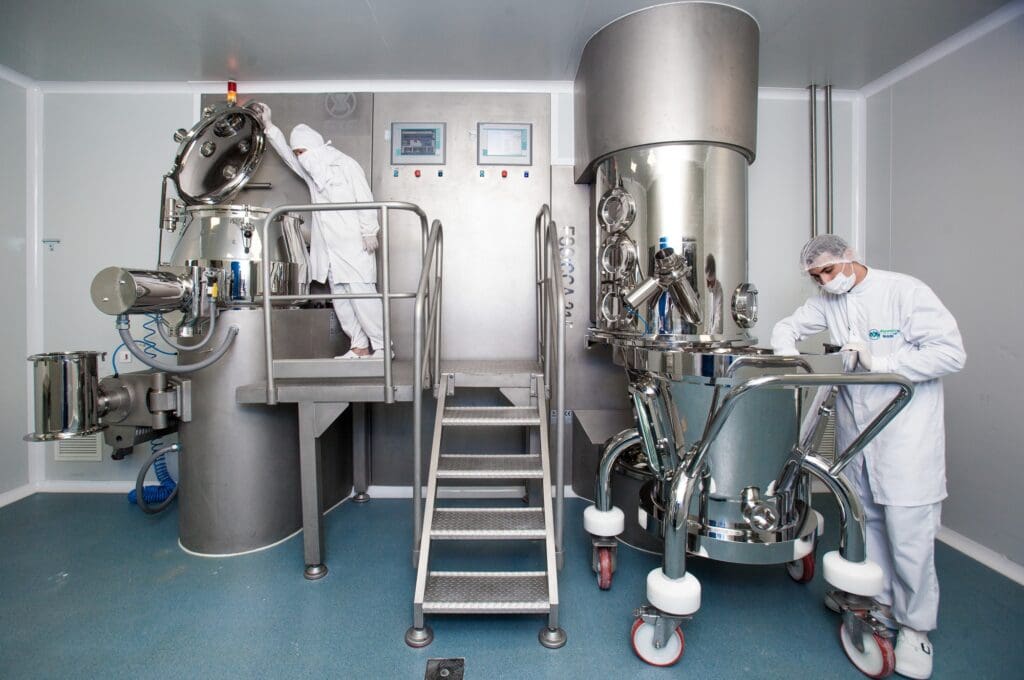 Two scientists working in a lab